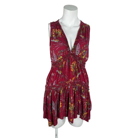 Free People Tops - Free People Purple Haze Floral Top Women's Small in Raspberry